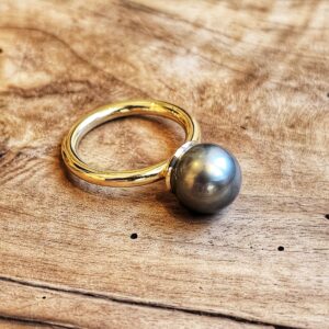 18k Geelgouden Tahiti Parel Ring