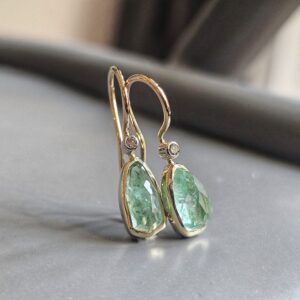 Collectie toermalijn bruine diamant oorbellen oorhangers
