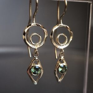 Oorhangers Organisch Goud Tourmalijnen 2
